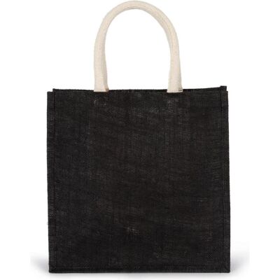 Kimood, Tasche, Einkaufstasche aus Jutegewebe - grosses Modell, Braun, Schwarz Kimood, Tasche, Einkaufstasche aus Jutegewebe - grosses Modell, Braun, Schwarz