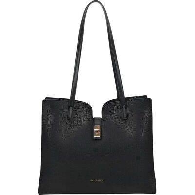 Gallantry, Damen, Tasche, Damen Shopper goldener Verschluss lange Henkel, Schwarz, Gold Gallantry, Damen, Tasche, Damen Shopper goldener Verschluss lange Henkel, Schwarz, Gold