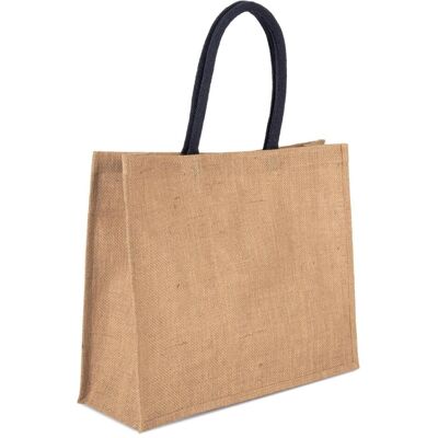 Kimood, Unisex, Tasche, Strandtasche aus Jute, Braun, Blau Kimood, Unisex, Tasche, Strandtasche aus Jute, Braun, Blau