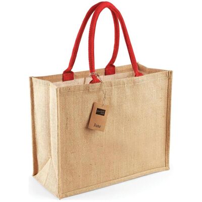 Westford Mill, Unisex, Tasche, Jute Classic Shopper, Rot, Mehrfarbig, Weiss, (21 l) Westford Mill, Unisex, Tasche, Jute Classic Shopper, Rot, Mehrfarbig, Weiss, (21 l)