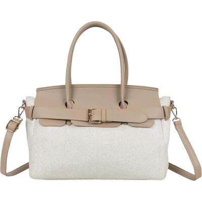 Gallantry, Damen, Tasche, Damen Mini Handtasche Ecru Canvas, Beige Gallantry, Damen, Tasche, Damen Mini Handtasche Ecru Canvas, Beige