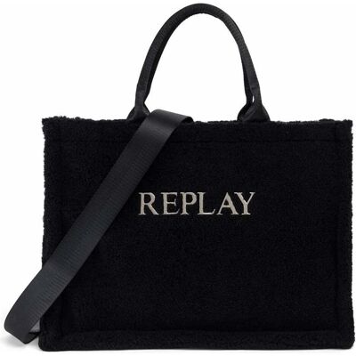 Replay, Damen, Handtasche, Shopper Tasche 39 cm, Schwarz Replay, Damen, Handtasche, Shopper Tasche 39 cm, Schwarz