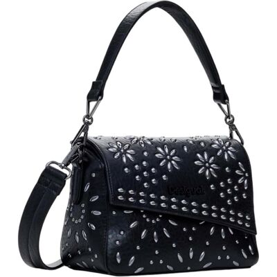 Desigual, Damen, Handtasche, Dandelion Phuket Hand Bag, Schwarz, Silber Desigual, Damen, Handtasche, Dandelion Phuket Hand Bag, Schwarz, Silber