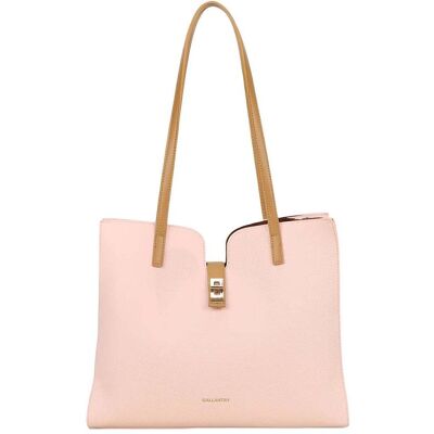 Gallantry, Damen, Tasche, Damen Shopper goldener Verschluss lange Henkel, Rosa, Gold Gallantry, Damen, Tasche, Damen Shopper goldener Verschluss lange Henkel, Rosa, Gold