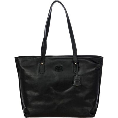 Brics, Damen, Handtasche, Volterra Schultertasche Leder 35 cm, Schwarz Brics, Damen, Handtasche, Volterra Schultertasche Leder 35 cm, Schwarz