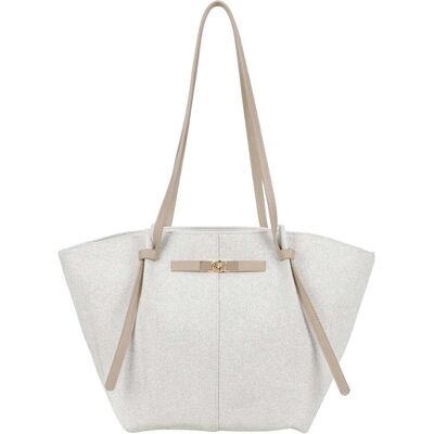 Gallantry, Damen, Tasche, Damen Shopper genarbt lange Henkel Drehverschluss, Beige Gallantry, Damen, Tasche, Damen Shopper genarbt lange Henkel Drehverschluss, Beige