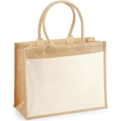 Westford Mill, Unisex, Tasche, Cotton Pocket Jute Shopper, Mehrfarbig, (21 l) Westford Mill, Unisex, Tasche, Cotton Pocket Jute Shopper, Mehrfarbig, (21 l)