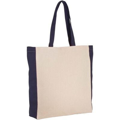 Kimood, Herren, Tasche, Zweifarbige Einkaufstasche, Blau, Beige Kimood, Herren, Tasche, Zweifarbige Einkaufstasche, Blau, Beige