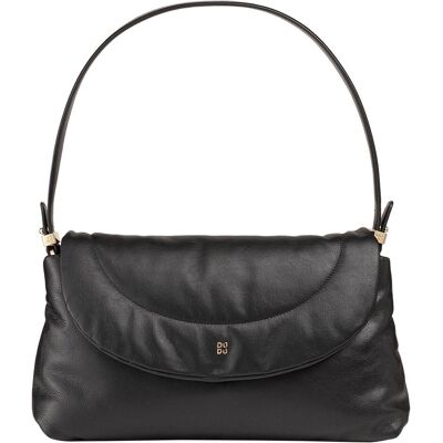 Dudu, Damen, Handtasche, Melville Schultertasche Leder 31 cm, Schwarz Dudu, Damen, Handtasche, Melville Schultertasche Leder 31 cm, Schwarz