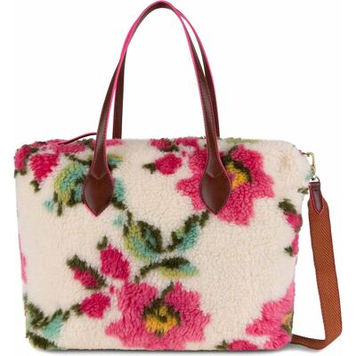Oilily, Damen, Tasche, Vroukje Teddy Hoho Shopper Tasche 34 cm, Beige, (12 l) Oilily, Damen, Tasche, Vroukje Teddy Hoho Shopper Tasche 34 cm, Beige, (12 l)