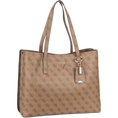 Guess Damen, Tasche, Shopper Meridian II Girlfriend TO 74230 Logo, Braun, Beige, (14 l) Guess Damen, Tasche, Shopper Meridian II Girlfriend TO 74230 Logo, Braun, Beige, (14 l)