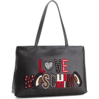 Moschino, Damen, Handtasche, Textile Handbag, Black, jc4288pp06km 0000, 36/39 x 25,5, Schwarz Moschino, Damen, Handtasche, Textile Handbag, Black, jc4288pp06km 0000, 36/39 x 25,5, Schwarz