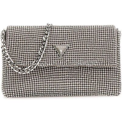 Guess Damen, Handtasche, Zalina Mini Flap Clutch, Grau Guess Damen, Handtasche, Zalina Mini Flap Clutch, Grau
