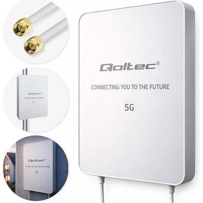Qoltec Antena 5G LTE 16dBi kierunkowa zewnętrzna SMA 3300-3800MHz wodoodporna 3m (5G), Netzwerkantenne Qoltec Antena 5G LTE 16dBi kierunkowa zewnętrzna SMA 3300-3800MHz wodoodporna 3m (5G), Netzwerkantenne
