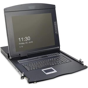 Digitus Modulare Konsole mit 17" TFT (43,2cm), 8-Port KVM & Touchpad, US-Tastatur, KVM Switch, Schwarz Digitus Modulare Konsole mit 17" TFT (43,2cm), 8-Port KVM & Touchpad, US-Tastatur, KVM Switch, Schwarz