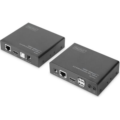 Digitus HDMI HDBaseT™ 2.0 KVM Extender Set, 100 m, KVM Switch, Schwarz Digitus HDMI HDBaseT™ 2.0 KVM Extender Set, 100 m, KVM Switch, Schwarz