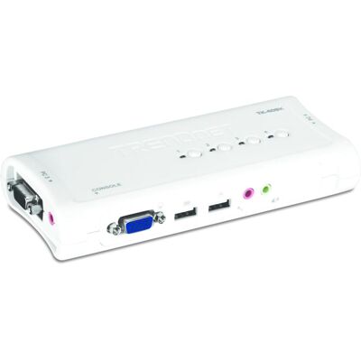 Trendnet TK-409K KVM Switch 4-Port USB Kit mit Audio, KVM Switch, Blau Trendnet TK-409K KVM Switch 4-Port USB Kit mit Audio, KVM Switch, Blau