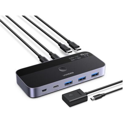 Ugreen CM691, KVM Switch, Grau, Silber Ugreen CM691, KVM Switch, Grau, Silber