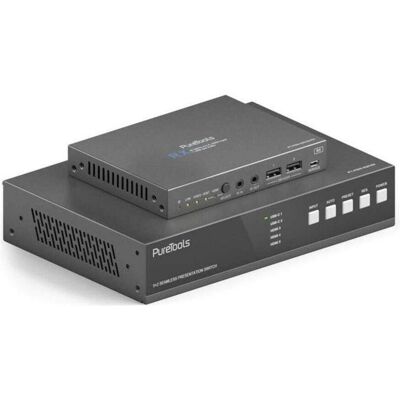 Purelink PureTools - 18Gbps USB-C KVM-Switcher mit Dante und Multiview, 4K (60Hz 4:4:4) über USBC / HDMI+USB, Switch Box Purelink PureTools - 18Gbps USB-C KVM-Switcher mit Dante und Multiview, 4K (60Hz 4:4:4) über USBC / HDMI+USB, Switch Box