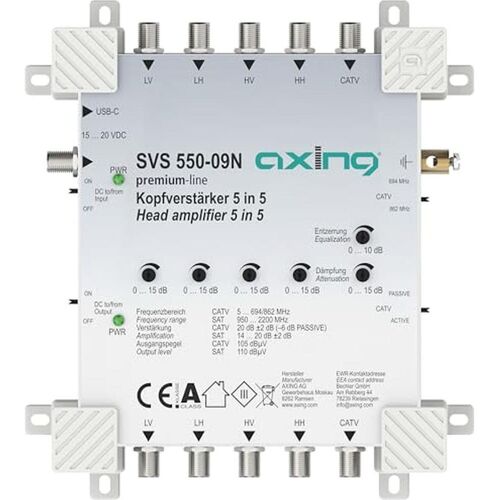 Axing SVS 55009N main amplifier 5gang 20dB for SPU 5xx09N SAT multiswitch, TV Receiver Zubehör