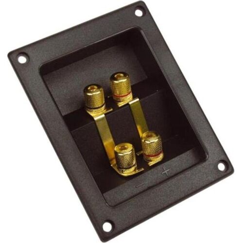 Velleman Doppelter Lautsprecherklemmanschluss - Rechteckig - Vergoldet, Lautsprecher Bauteile, Schwarz