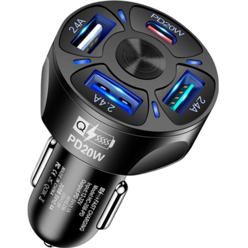 EKO 32W Autoladegerät Dreifach USB 2.4A, Auto Adapter, Schwarz