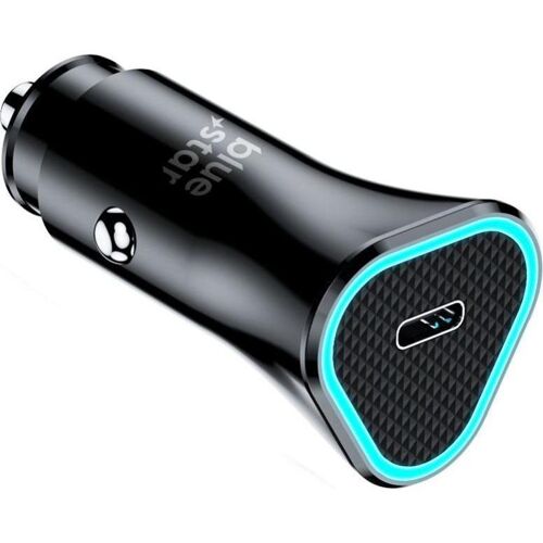 Blue Star Premier USB-C Autoladegerät, Auto Adapter, Schwarz