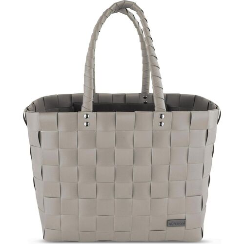 Normani, Einkaufshilfe, Flecht-/EInkaufskorb mit Innentasche, Weiss