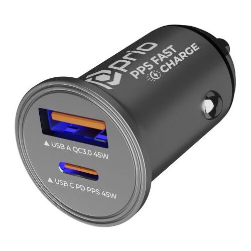 prio Autoladegerät, Auto Adapter, Silber