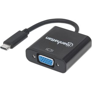 Manhattan USB-C zu VGA (VGA), Data + Video Adapter, Schwarz Manhattan USB-C zu VGA (VGA), Data + Video Adapter, Schwarz