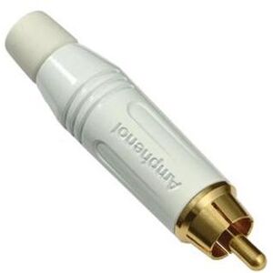 Amphenol RCA Connector Male in White, Audio Adapter, Weiss Amphenol RCA Connector Male in White, Audio Adapter, Weiss