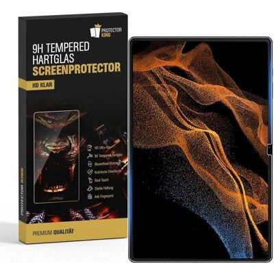 Protectorking 2x echtes Tempered 9H Panzerhartglas 3D KLAR (2 Stk., Samsung Galaxy Tab S8 Ultra), Tablet Schutzfolie Protectorking 2x echtes Tempered 9H Panzerhartglas 3D KLAR (2 Stk., Samsung Galaxy Tab S8 Ultra), Tablet Schutzfolie
