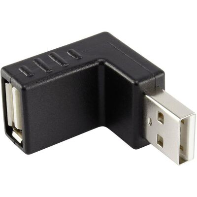 Renkforce USB Adapter - USB (M) vinklet til USB (W) - USB 2.0 - 5 V - 0.5 A - Schwarz Renkforce USB Adapter - USB (M) vinklet til USB (W) - USB 2.0 - 5 V - 0.5 A - Schwarz