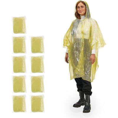 Relaxdays, Unisex, Regenjacken, 10x Regenponcho, Gelb, (One Size) Relaxdays, Unisex, Regenjacken, 10x Regenponcho, Gelb, (One Size)