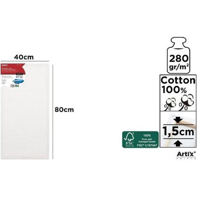 Artix Leinwand 40x80x1,5cm 280G/m2, Leinwand, Weiss Artix Leinwand 40x80x1,5cm 280G/m2, Leinwand, Weiss