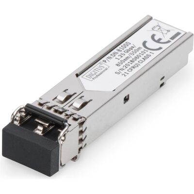 Digitus HP-HPE kompatibles mini GBIC (SFP) Modul, 1.25 Gbps, 0.55 km, Transceiver, Silber, Grau Digitus HP-HPE kompatibles mini GBIC (SFP) Modul, 1.25 Gbps, 0.55 km, Transceiver, Silber, Grau