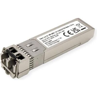 Value SFP+ Modul (Mini-GBIC) SR/LC, 10G, wielomodowy, 850nm, maks. 300m, Transceiver, Silber Value SFP+ Modul (Mini-GBIC) SR/LC, 10G, wielomodowy, 850nm, maks. 300m, Transceiver, Silber