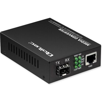 Qoltec Bidirektionaler Medienkonverter Ethernet SWITCH 1x RJ45 1x SFP 1000 Mbit/s 5V, Data Converter Qoltec Bidirektionaler Medienkonverter Ethernet SWITCH 1x RJ45 1x SFP 1000 Mbit/s 5V, Data Converter