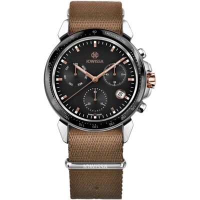 Jowissa, Armbanduhr, J7.132.L, Rosa, Schwarz, Braun, Silber, (Analoguhr, Chronograph, Swiss Made, 42 mm) Jowissa, Armbanduhr, J7.132.L, Rosa, Schwarz, Braun, Silber, (Analoguhr, Chronograph, Swiss Made, 42 mm)