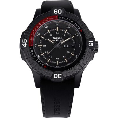 Traser, Armbanduhr, H3 111461 Herrenuhr P99 Iris Tactical Limited Edition 50mm 10ATM, Schwarz, (Lünette drehbar links, 46 mm) Traser, Armbanduhr, H3 111461 Herrenuhr P99 Iris Tactical Limited Edition 50mm 10ATM, Schwarz, (Lünette drehbar links, 46 mm)