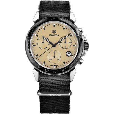 Jowissa, Armbanduhr, J7.133.L, Schwarz, Braun, Beige, Silber, (Analoguhr, Chronograph, Swiss Made, 42 mm) Jowissa, Armbanduhr, J7.133.L, Schwarz, Braun, Beige, Silber, (Analoguhr, Chronograph, Swiss Made, 42 mm)