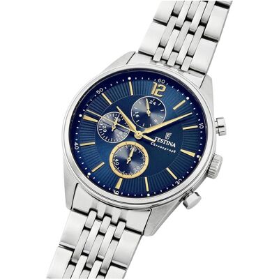Festina, Armbanduhr, Chronograph, Türkis, Blau, Silber, (Chronograph, 42 mm) Festina, Armbanduhr, Chronograph, Türkis, Blau, Silber, (Chronograph, 42 mm)