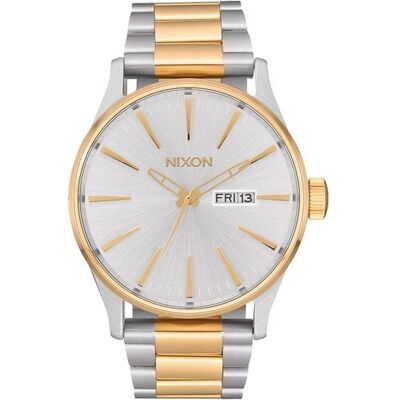 Nixon, Armbanduhr, Sentry SS Silver Gold, Silber, Gold, (Analoguhr, 42 mm) Nixon, Armbanduhr, Sentry SS Silver Gold, Silber, Gold, (Analoguhr, 42 mm)