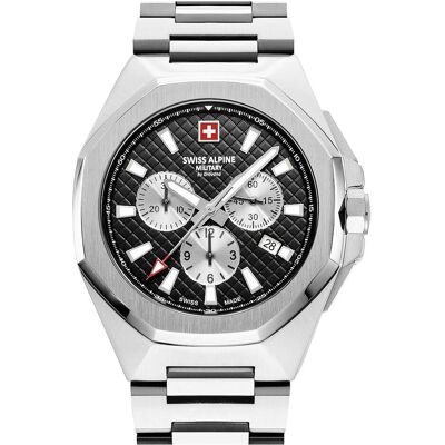 Swiss Alpine Military, Armbanduhr, 7005.9137 Typhoon Herren Chronograph 42mm 10ATM, Schwarz, (Chronograph, 42 mm) Swiss Alpine Military, Armbanduhr, 7005.9137 Typhoon Herren Chronograph 42mm 10ATM, Schwarz, (Chronograph, 42 mm)