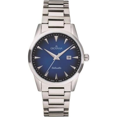 Grovana, Armbanduhr, Belleville Boulevard-Kollektion – Schweizer Montre-Quarz, Blau, (Swiss Made) Grovana, Armbanduhr, Belleville Boulevard-Kollektion – Schweizer Montre-Quarz, Blau, (Swiss Made)