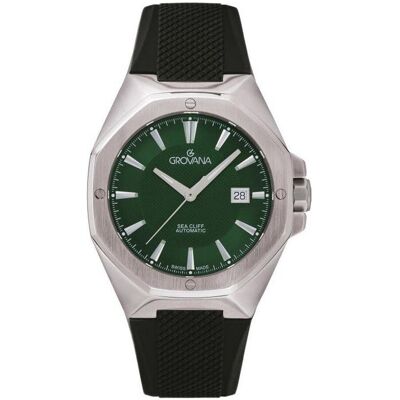 Grovana, Armbanduhr, Sea Cliff-Kollektion – Automatikuhr, hergestellt in der Schweiz, Grün, (Swiss Made) Grovana, Armbanduhr, Sea Cliff-Kollektion – Automatikuhr, hergestellt in der Schweiz, Grün, (Swiss Made)