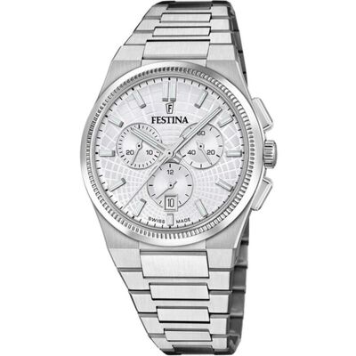 Festina, Armbanduhr, F20059/2 Rivè Chrono, Silber, (Chronograph, 42.50 mm) Festina, Armbanduhr, F20059/2 Rivè Chrono, Silber, (Chronograph, 42.50 mm)