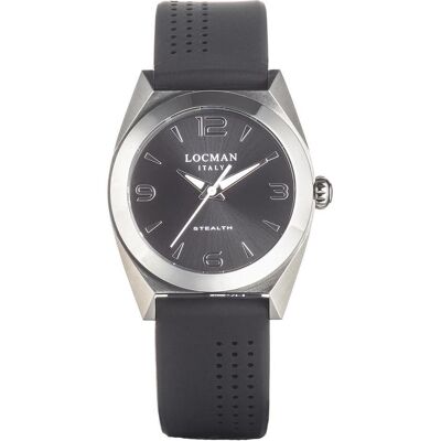 Locman, Armbanduhr, Italy Damenuhr Stealth Lady schwarz Ref. 0804, Schwarz, Silber, (Analoguhr, 33 mm) Locman, Armbanduhr, Italy Damenuhr Stealth Lady schwarz Ref. 0804, Schwarz, Silber, (Analoguhr, 33 mm)