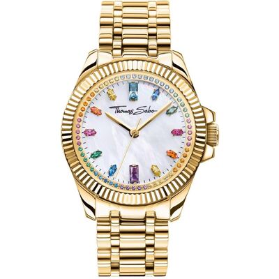 Thomas Sabo, Armbanduhr, Divine Rainbow, Gold, (Analoguhr, 33 mm) Thomas Sabo, Armbanduhr, Divine Rainbow, Gold, (Analoguhr, 33 mm)