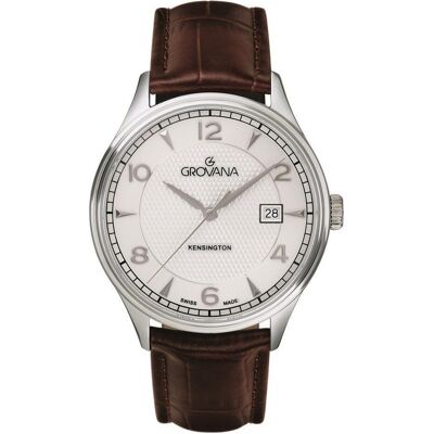Grovana, Armbanduhr, KENSINGTON CLASSIC-Kollektion – Schweizer Quarzuhr, Silber, (Swiss Made) Grovana, Armbanduhr, KENSINGTON CLASSIC-Kollektion – Schweizer Quarzuhr, Silber, (Swiss Made)